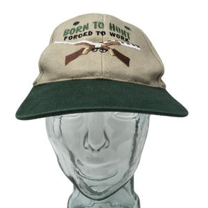 Born to Hunt Forced to Work Baseball Cap Brown Embroidered KC Cap OSFM Hat